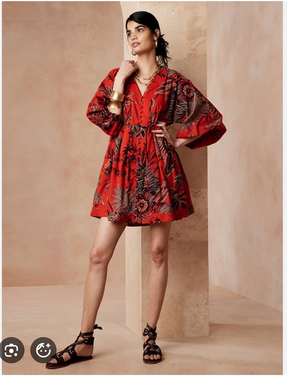 Banana Republic Red Floral Mini Dress